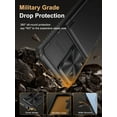 thumbnail image 4 of SHILIU-for Samsung Galaxy S25 Case with Crossbody Lanyard Strap, Build-in Card Holder (4 Cards) & Slide Camera Cover & Kickstand, Shockproof Rugged Hard Back & TPU Soft Edge Wallet S25 Case, Black, 4 of 4