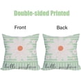 thumbnail image 6 of 2 Pack Waterproof Hello Sunshine Pillow Covers 20x20 Inch Green White Daisy Floral Throw Pillow Covers Outdoor Spring Summer Farmhouse Decorations Cushion Case Double Sided, 6 of 6