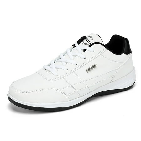 YYTLCH Men Shoes Leather Sneakers Low Top Casual Shoes Lightweight
