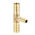 thumbnail image 3 of Uxcell Brass Hose Reducer Barb T-Shaped Connector 10mm x 6mm x 10mm, 3 of 5