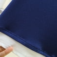 thumbnail image 4 of WHLBF Womens Tops Short Sleeve Round-Neck Summer Solid Regular Tops Navy L, 4 of 9