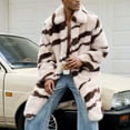 thumbnail image 7 of Men's Fluffy Faux Fur Coat Long Fleece Jacket Lapel Long Sleeve Open Front Cardigan Outwear, 7 of 7