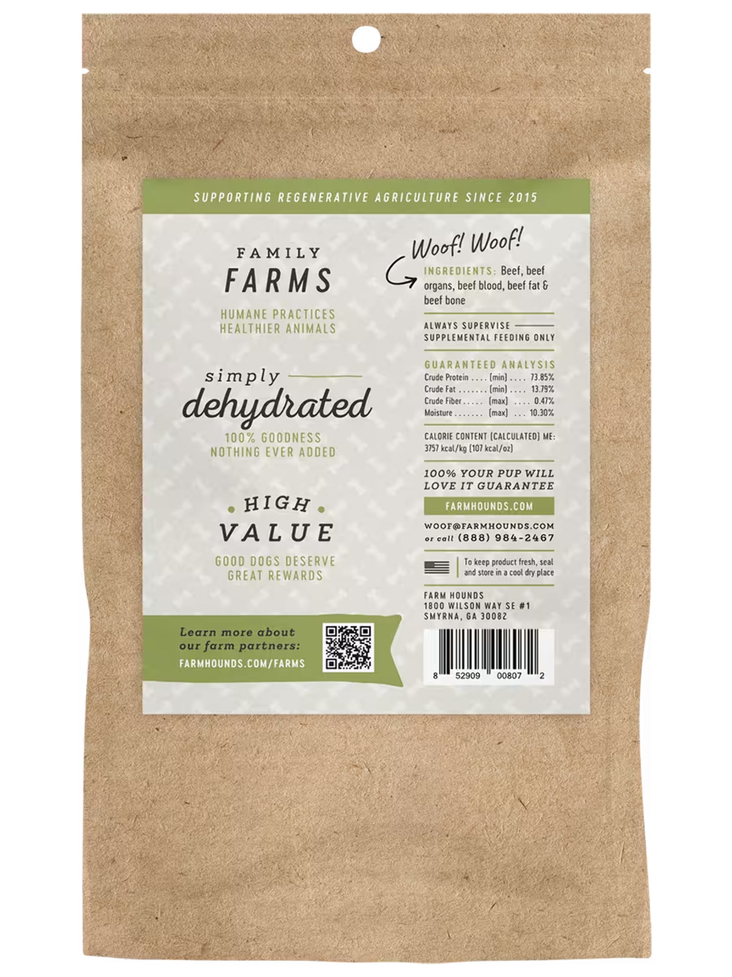 Farm Hounds Beef Training Treats, Humanely Raised, No Fillers, Healthy Dehydrated Treats Made in USA