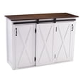 thumbnail image 1 of SEI Furniture Leshire Engineered Wood Barn-Door Kitchen Island Dark Brown/White, 1 of 3