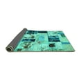 thumbnail image 2 of Ahgly Company Indoor Square Patchwork Turquoise Blue Transitional Area Rugs, 8' Square, 2 of 4
