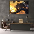 thumbnail image 6 of Mudket Framed Leopard Canvas Wall Art, Sunset Cheetah on Tree Branch Wall Decor, Jungle Animal Print Room Decor for Living Room Office, Ready to Hang - 12"L x 8"W, 6 of 10