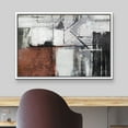 thumbnail image 3 of wall26 Framed Canvas Print Wall Art Minimal Grunge Gray Brown Color Block Collage Abstract Shapes Illustrations Modern Art Decorative Contemporary for Living Room, Bedroom, Office - 16x24 White, 3 of 5