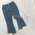 thumbnail image 2 of KARLSITEK Spring Fall Toddler Girl's Flared Jeans Elastic Waist Pants Long Trousers for 1T-7T Kids, 2 of 7