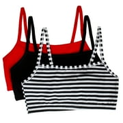 Fruit of the Loom Women's Spaghetti Strap Cotton Sports Bra, 3-Pack, Style-9036