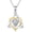 Style-3-Moissanite, variant on Natural Diamond Heart Necklace for Women,14K Yellow Gold Plated 925 Sterling Silver Irish Trinity Knot Celtic Pendant Necklaces Mother's Day Birthday Gifts for Mom Wife 18"+2"