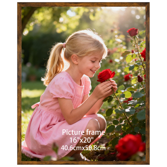 16x20 Picture Frame for Wall Mounted Display Vertically and Horizontally, Brown