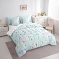 thumbnail image 3 of Feelyou Cute Butterfly Animal Bedding Comforter Set 7pcs for Child, Kawaii Cartoon Flower King Bedding Sets, Dreamy Princess Style Reversible Bed Sheets, Breathable Home Decor, 3 of 8