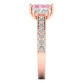 thumbnail image 3 of 1.88 ct Emerald Cut Simulated Pink Diamond Three-Stone Engagement Ring for Women in 18K Rose Gold, 3 of 5