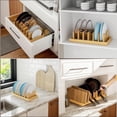 thumbnail image 2 of Organizador de Tapas de Ollas de Bambú para Gabinetes y Encimeras Cocina, Organizador de Tapas de Sartenes Dentro de Gabinetes, Soporte para Tapas de Ollas, Rejilla para Sartenes, 2 of 5