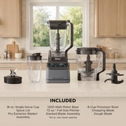 Ninja Grand Kitchen System 72-Oz Blender, 4 Presets, Smoothie, Chop, Dough, 3 Speeds, 1200W, KS500 Gray