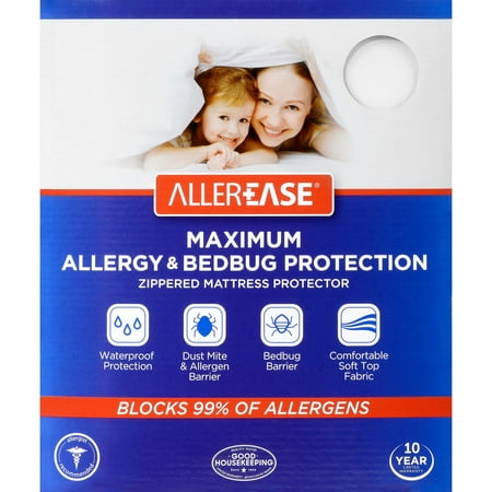 AllerEase Maximum Allergy & Bed Bug Protection Zippered Mattress Protector,