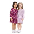 thumbnail image 5 of Wonder Nation Toddler Girl Long Sleeve Plaid Printed Dress, Sizes 12M-5T, 5 of 9