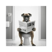 Stupell Industries Boxer Dog & Newspaper Animals & Insects Painting Gallery Wrapped Canvas Art Print Wall Art, 17 x 17