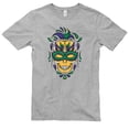 thumbnail image 2 of Plus Size Madi Gras Festive Skull Graphic Design Unisex Lane Seven Ring Spun Combed Cotton Short Sleeve Deluxe Jersey T-Shirt - Heather Grey XL, 2 of 4