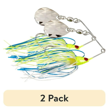 (2 pack) Strike King Mini-King Spinnerbait Lure 1/8oz Charturese/Blue/Silver