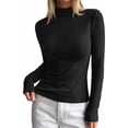 thumbnail image 3 of BTFBM Mock Tops for Women Fitted Long Sleeve Shirts Fall Fashion Clothing Thermal Layering Undershirts Going Out Outfits, 3 of 9