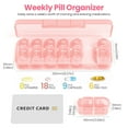 thumbnail image 2 of Pill Organizer 2 Times a Day, 7 Day Pill Box AM PM, Weekly Daily Medicine Organizer for Travel, Medication Container for Vitamins & Supplements (Light Pink), 2 of 7
