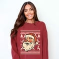 thumbnail image 5 of Ugly Sweater Santa Face - Women's Garment Dyed Sweatshirt, 5 of 13