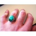 thumbnail image 5 of Tibetan Turquoise Ring, Silver Jewelry, 925 Silver Ring, Father's Day, AAA Natural Turquoise, December Birthstone Ring, Heavy Mens Ring, Spiritual Healing Gemstone, Christmas, Signet Mens Ring, 5 of 6