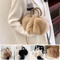 thumbnail image 2 of Korean Style Soft Plush Crossbody Bag, Faux Rabbit Fur Handbag, Solid Color Cloud Design, Versatile Carry Options, Perfect for Autumn Winter, 2 of 8