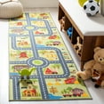 thumbnail image 2 of SAFAVIEH Kids Playhouse Farm Crossroads Machine Washable Runner Rug, Light Green/Dark Grey, 2'2" x 6', 2 of 5