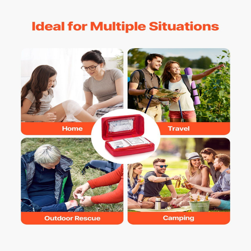 First Aid Kit 500 Pieces, Large Survival Bag - Emergency Medical Supplies for Home, Car, Travel, Outdoor Adventures