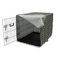 thumbnail image 3 of Floral Dog Crate Cover, Vertical Wavy Lines of Flourishing Spring Leaves on Branch Wavy Pattern Image, Easy to Use Pet Kennel Cover for Dogs, 35" x 23" x 27", Black and White, by Ambesonne, 3 of 6