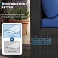 thumbnail image 3 of IdealHouse 7-Piece All-Weather Outdoor Sectional Sofa Set, Waterproof Wicker Patio Furniture with Removable Cushions, Modern Gray Conversation Set for Poolside, Black Vine+Blue Cushion, 3 of 8