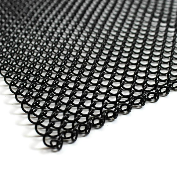 Midwest Hearth Fireplace Mesh Screen Curtain 32" High. Two 24" Wide Panels. Made in USA (Black)