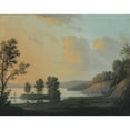 thumbnail image 2 of Erik Pauelsen 18x15 Gold Ornate Wood Frame and Double Matted Museum Art Print Titled - View of the Manor of Dronninggaard Across Lake Fure, North Zealand (1786), 2 of 4