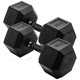 thumbnail image 1 of Mancuernas CAP de 50 lb recubiertas de goma, hexagonales, par, mango negro, 1 of 6