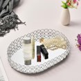 thumbnail image 4 of Espejo decorativo bandeja , cristal cosmético bandeja Oval organizador L Zulema Bandeja con base de espejo plateado, 4 of 8