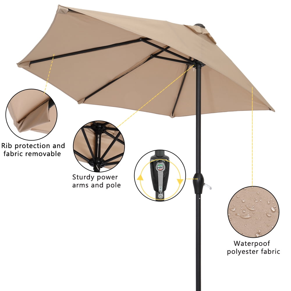 Kepooman 9Ft Half Round Umbrella, Waterproof Patio Wall Balcony Door Window Sun Shade, Without Base, Top Color