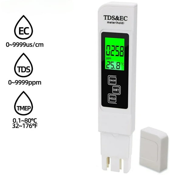 3 in 1 PH Tester Water PH Meter TDS EC Temperature Meter Digital LCD Water Testing Pen Purity Filter Water Quality Tester