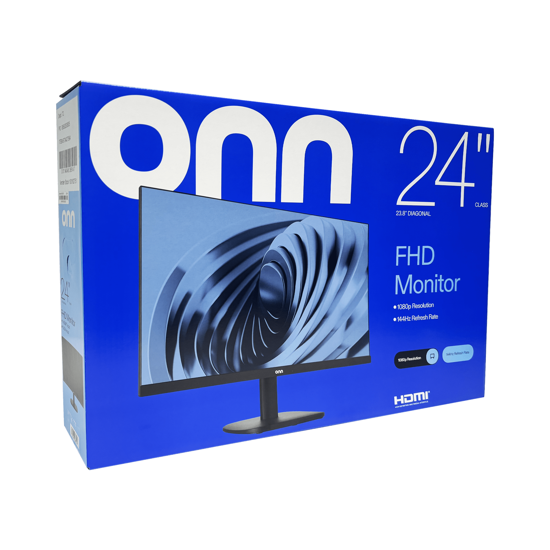 onn 24" FHD (1920 x 1080p) 144hz Office Monitor with 6.07 ft HDMI Cable, Black