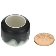 Ceramic Loose Tea Jar Cookie Jars Storage Container with Sealed Lid for Tea Candy Cookie Sugar Flour Seasoning ( Black )