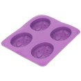 thumbnail image 4 of Molde de silicona ovalado morado para jabones y velas Ticfox 4 rejillas 21 x 18 cm, 4 of 14