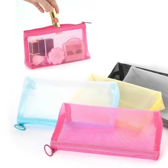 Set de bolsas de malla Patu Zipper para belleza, maquillaje y cosméticos, 5 unidades