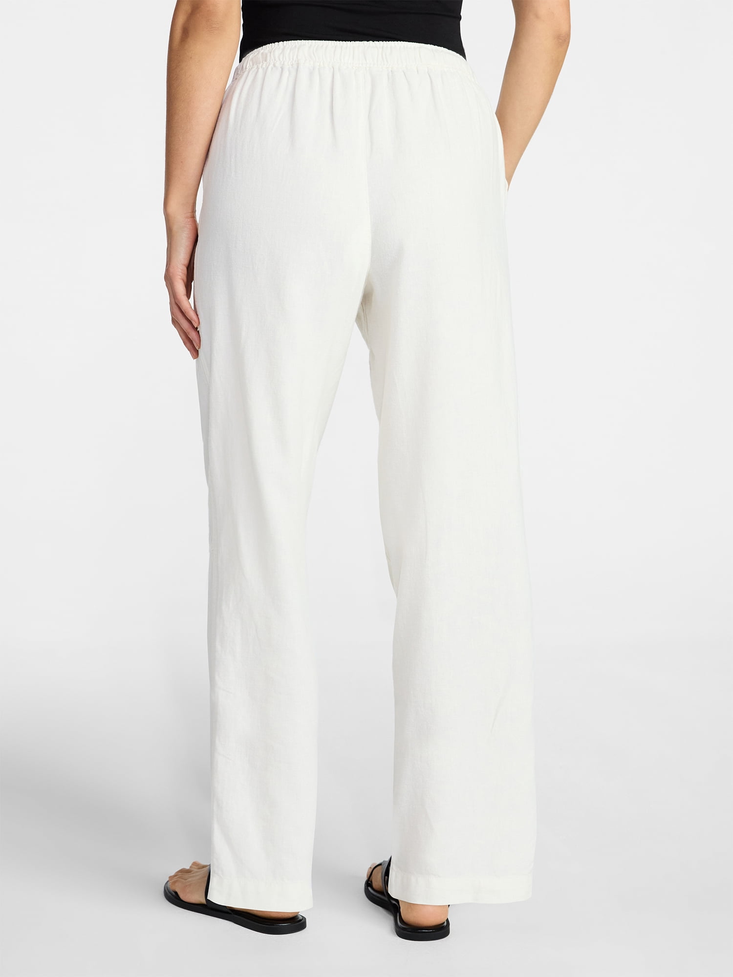 Time and Tru Women's Tapered Linen Blend Pants, Sizes XS-XXXL