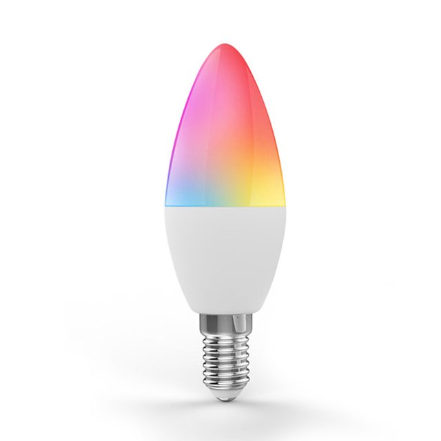 Bearachild Smart WiFi Tuya LED Light E14 C37 Party Lighting Brightness Voice 500LM IP55 Waterproof Control Decoration Dimmable Bulbs RGB Type2 NO2