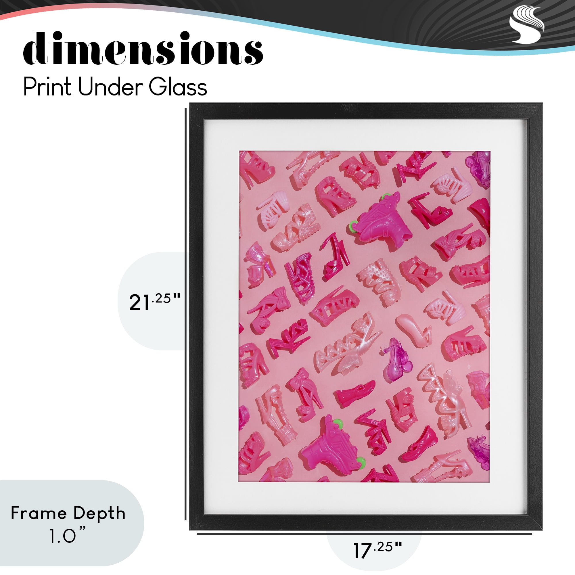 Stupell Industries Tiny Doll Shoes Pink Black Framed Print Under Glass, design by LISH Creative