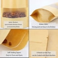 thumbnail image 3 of 100 Stck 9 X 14 Cm Bolsa de papel Kraft con ventana, Bolsa de alimentos Kraft, Bolsa Kraft, Bolsa Kraft reutilizable y hermética con cierre hermético para envasar semillas y bocadillos, 3 of 5