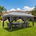 thumbnail image 2 of COBIZI 12x20 Pop-up Gazebo Patio Gazebo Outdoor Gazebo Canopy with Mosquito Netting Patio Tent Backyard Canopy with 2-Tiered Vented Top 3 Adjustable Height and 144 Square Ft of Shade, Dark Gray, 2 of 13