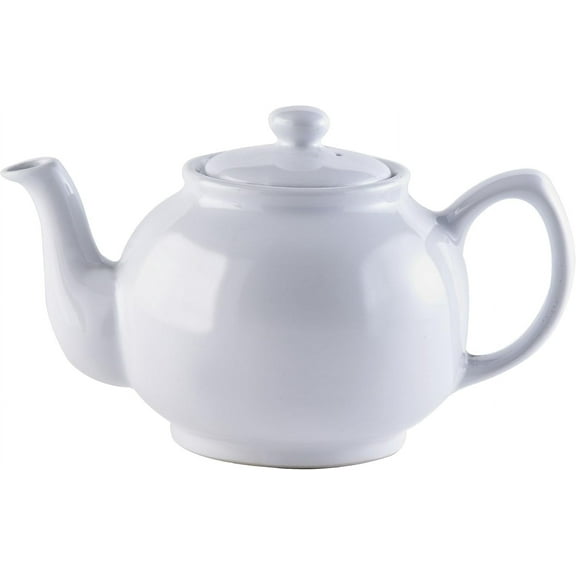 White 6cup Teapot