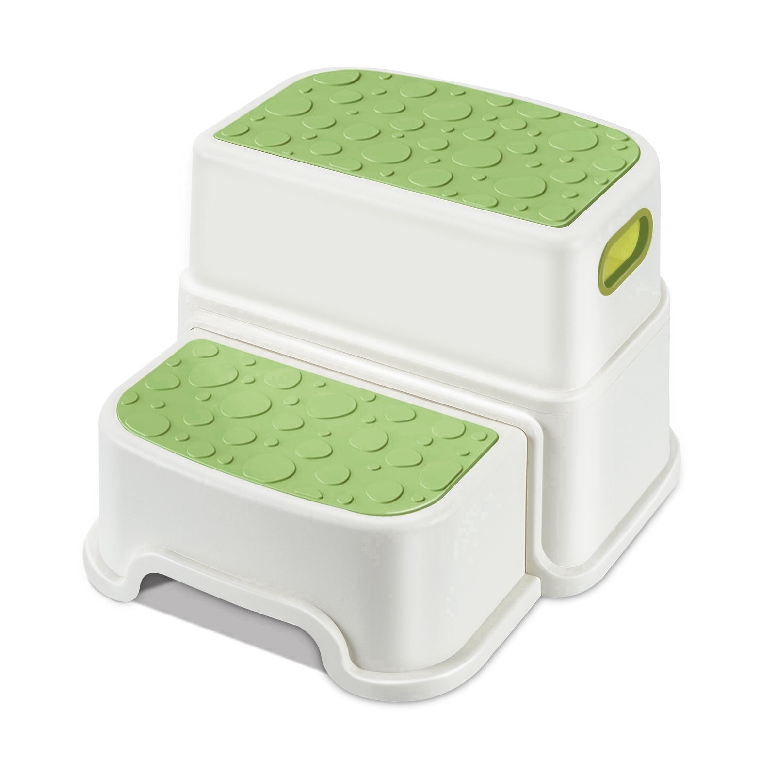 IMAGE 2 Step Stool for Kids, Anti-Slip Toddler Toilet Potty Training Stool with Handles, Green